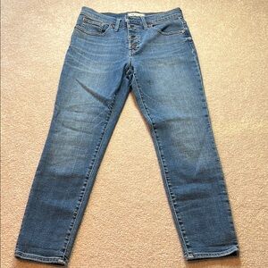 Madewell‎ Blue Straight Leg Jeans with Faded Details